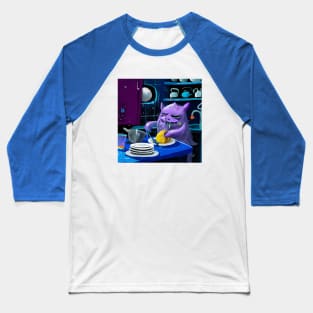 Purple Sludge Creature Works in the Kitchen Washing Dishes Baseball T-Shirt